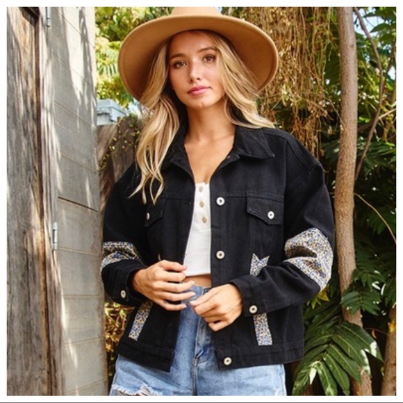 Fashion Leopard contrast Twill Jacket - Picture 2 of 7